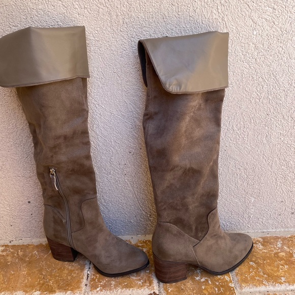 NEW BP Luke Over-the-Knee Boots - Size 7.5M TAUPE SUEDE - Picture 2 of 11